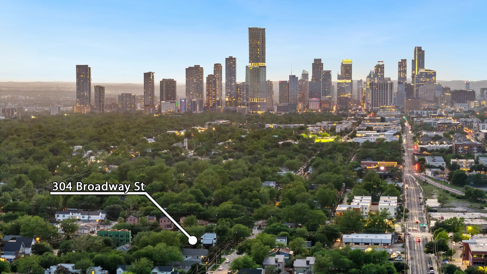 Aerial view of 304 Broadway St